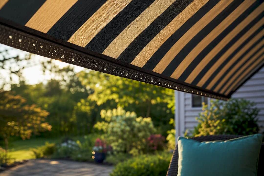 Acrylic awning fabric over Pennsylvania patio