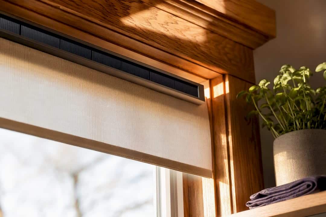 Solar strip attached to motorized shade