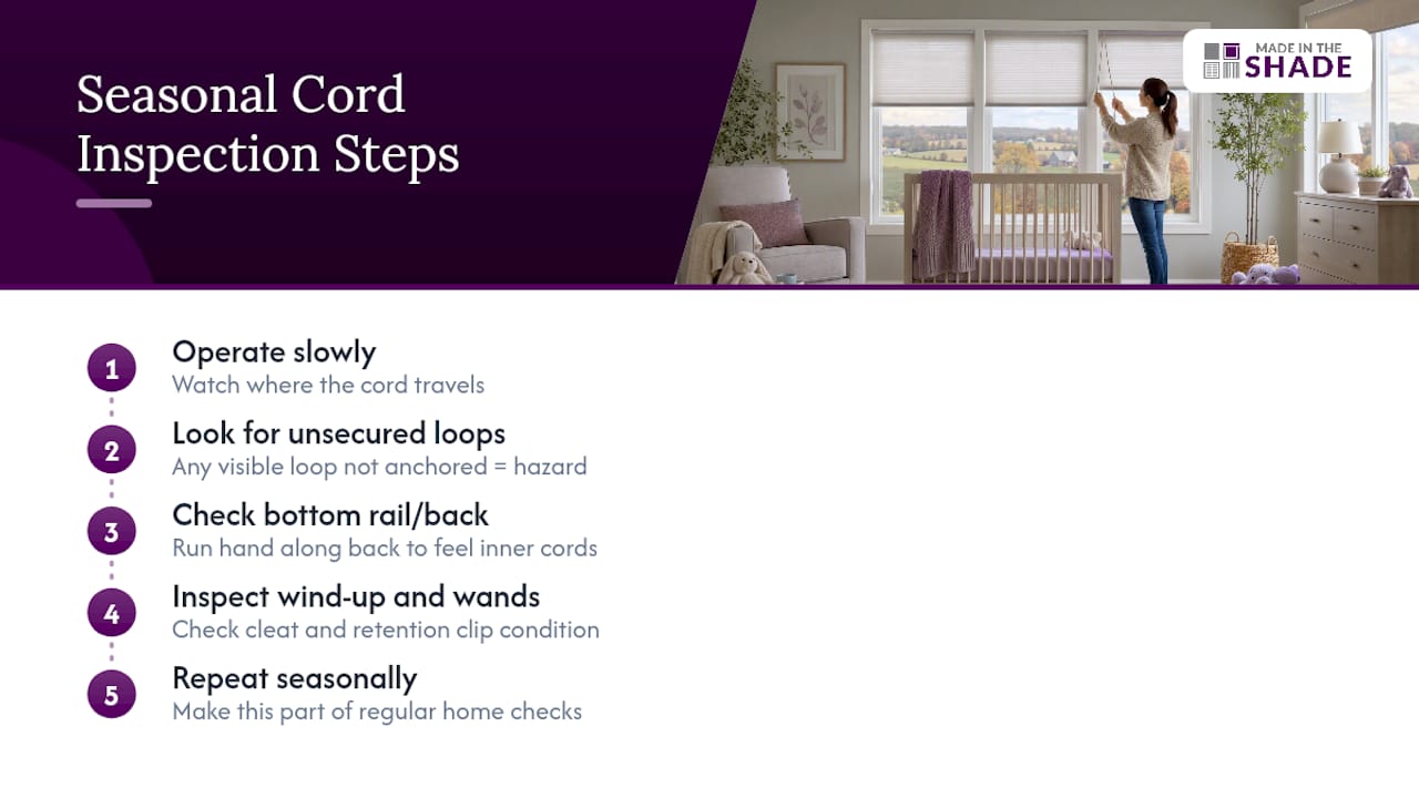Steps for inspecting blind cord hazards